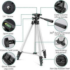 Tripod Stand for Mobile Phones and Cameras with Mobile Holder