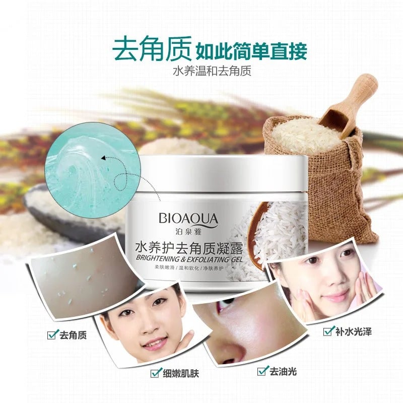 Bioaqua Brightening & Exfoliating Rice Gel Face Scrub 140ml Bioaqua Brightening & Exfoliating Rice Gel Face Scrub 140ml