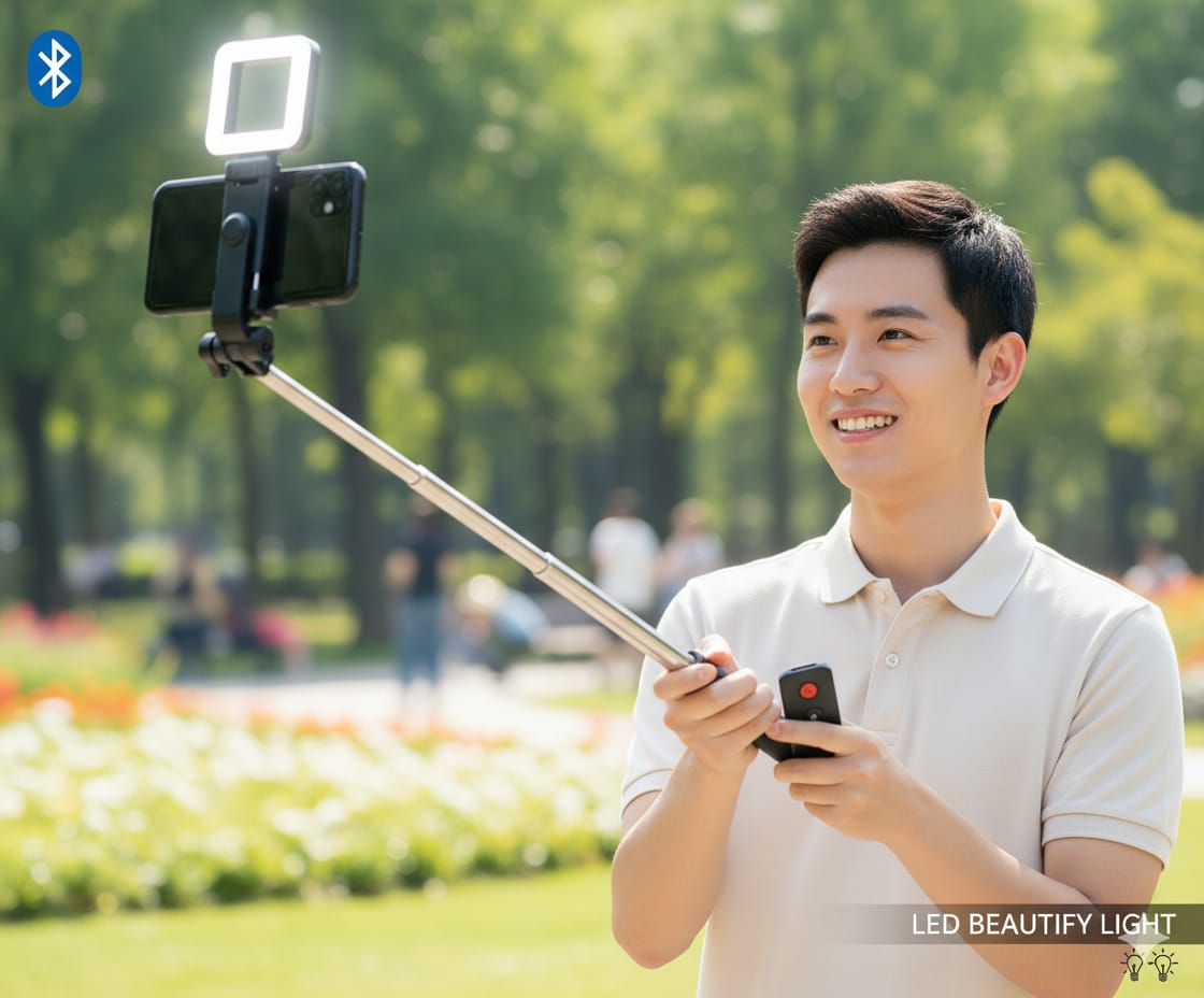 Wireless Selfie With Fill Light Stick Tripod Bluetooth Shutter selfie